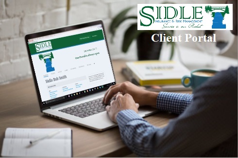 Sign up for Client Portal below. Picture of man using Client Portal